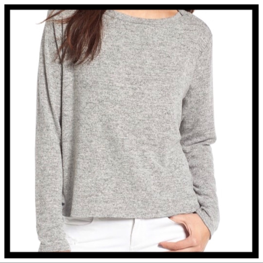 [bp.] Marled Grey Boatneck Sweater Shirt